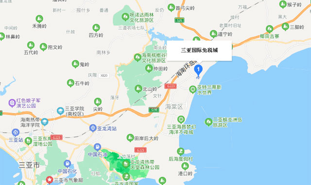 三亚海棠湾国际免税城地图位置